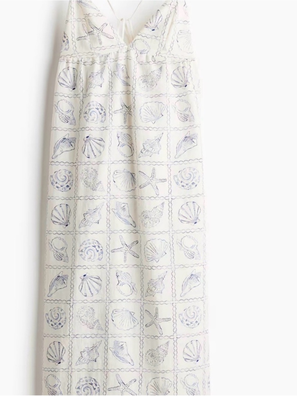 H&M White Shell-Print Women Dress
